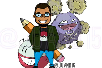 draw you with your favorite pokemon in my own style