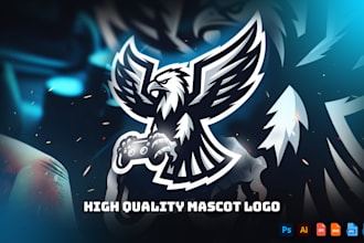 design mascot logo, esports, and gaming
