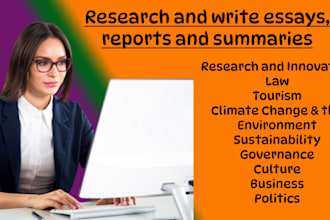 do research and write essays, reports and summaries