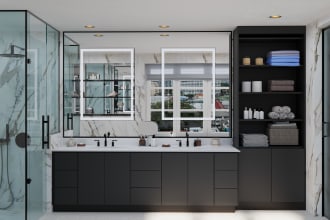 design your bathroom, walk in closet and render