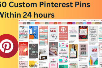 design 50 beautiful custom pinterest pins