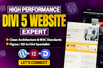 design a high performance divi 5 or divi wordpress website