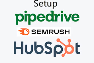 help you register, setup in hubspot, pipedrive and semrush