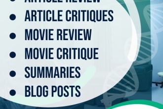 do article review, critique, summary,  film analysis, and movie critique