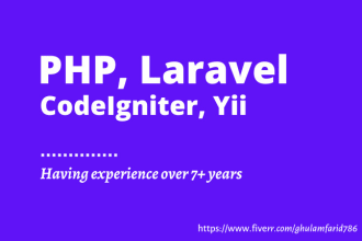 develop website using PHP, laravel, codeigniter, yii