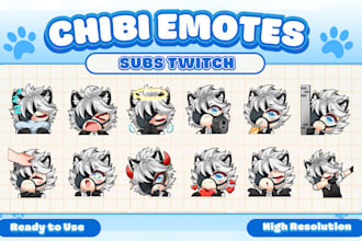 make custom chibi emotes or badges for twitch subs