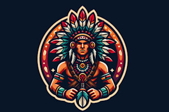 design outstanding indian tribe mascot logo design for your company