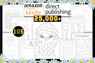 provide 25000 plus kids activity pages for KDP