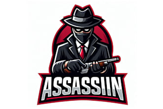 create an eye catching assassin mascot logo design for you in one day