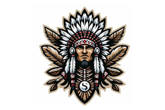design different indian tribe mascot logo design for your company