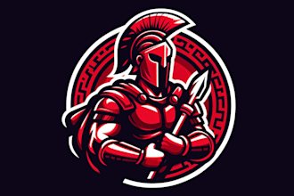 create an awesome real red spartan mascot logo design for you