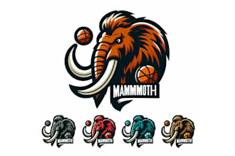 design outstanding mammoth mascot logo for you with express delivery