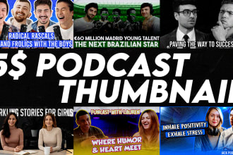 make podcast thumbnail for you