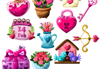 create unique logo cartoon flat icon vector clip art pack