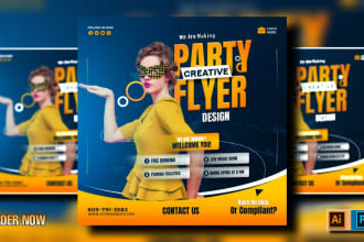 create professional instagram ,facebook party flyer design