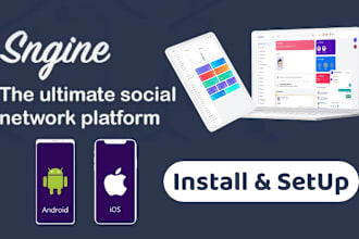 setup install sngine website, android and ios apps