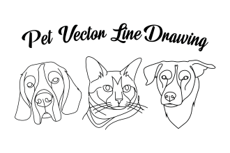draw your pet into a minimalist line drawing for embroidery or printing