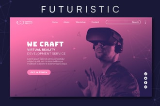 design stunning web UI UX for augmented reality, virtual reality in figma