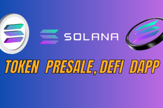 create solana or spl token, presale, defi, dapp on solana chain