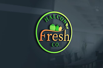 design fresh pure organic juice drinks logo with branding