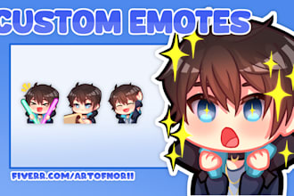 make custom cute chibi twitch emotes
