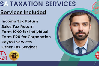 prepare and e file USA tax returns for personal, corporate and llc