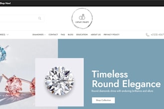 develop your jewelry website diamond filter website