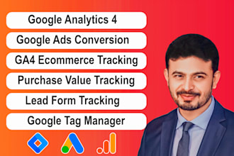 setup google analytics 4, ga4 ecommerce tracking, ads conversion tracking, GTM