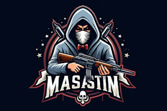 make modern assassin mafia mascot logo design for your company