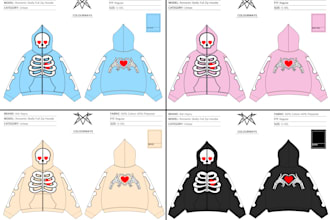 design a techpack for your streetwear brand