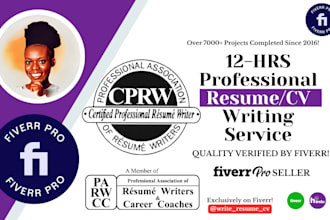 provide 12hrs professional resume writing service, and offer CV writing for UK