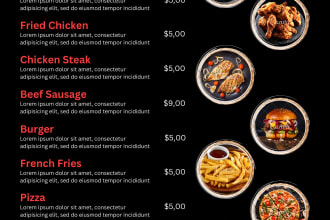 design food menu restaurant menu and digital menu design