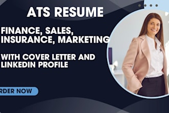 write finance, sales, insurance, marketing, ats resume, cl