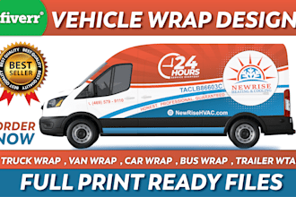 custom vehicle graphics for van, car, truck, trailer, ford van wraps design