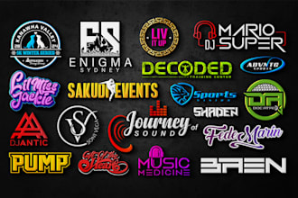 do professional music sports event dj party band artist business logo design