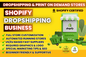 build shopify dropshipping store, redesign shopify store, design shopify website