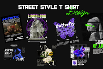 make a catchy streetwear design for your street style urban clothing