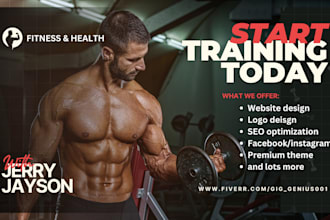 design advanced fitness, gym, workout, yoga, sport trainer website