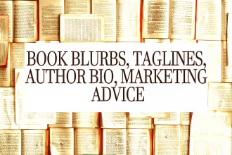 write a bestselling book blurb, tagline and bio for you