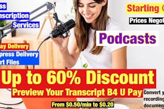 transcribe your podcast into a document very fast