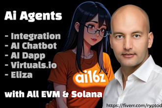 create custom ai agents integrated with blockchain like virtuals io or daos fun