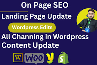 help you with wordpress content update, post upload, image alt, page changing