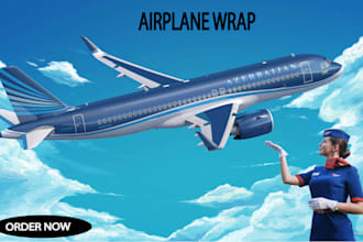 do create airplane wrap design just in 24 hours