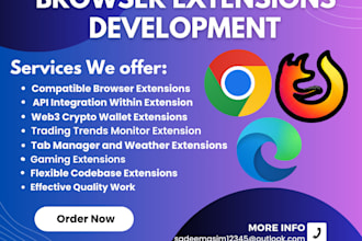 create chrome and firefox extensions that will enhance website user experience