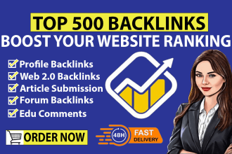 top 500 mix profile, article, web, pdf, directory backlinks
