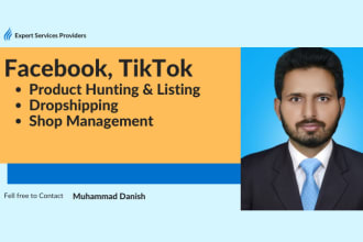 provide tiktok facebook product hunting listing dropshipping