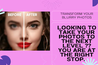 portrait photo retouching, fix blurry photos and photo editing