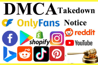 send dmca takedown notice to remove reddit,onlyfans,google,instagram,facebook