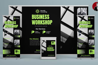 design professional trade show banner, banner design in 24 hours for exhibition