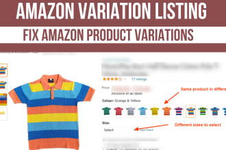 create or fix amazon product variation listings or parent child listings